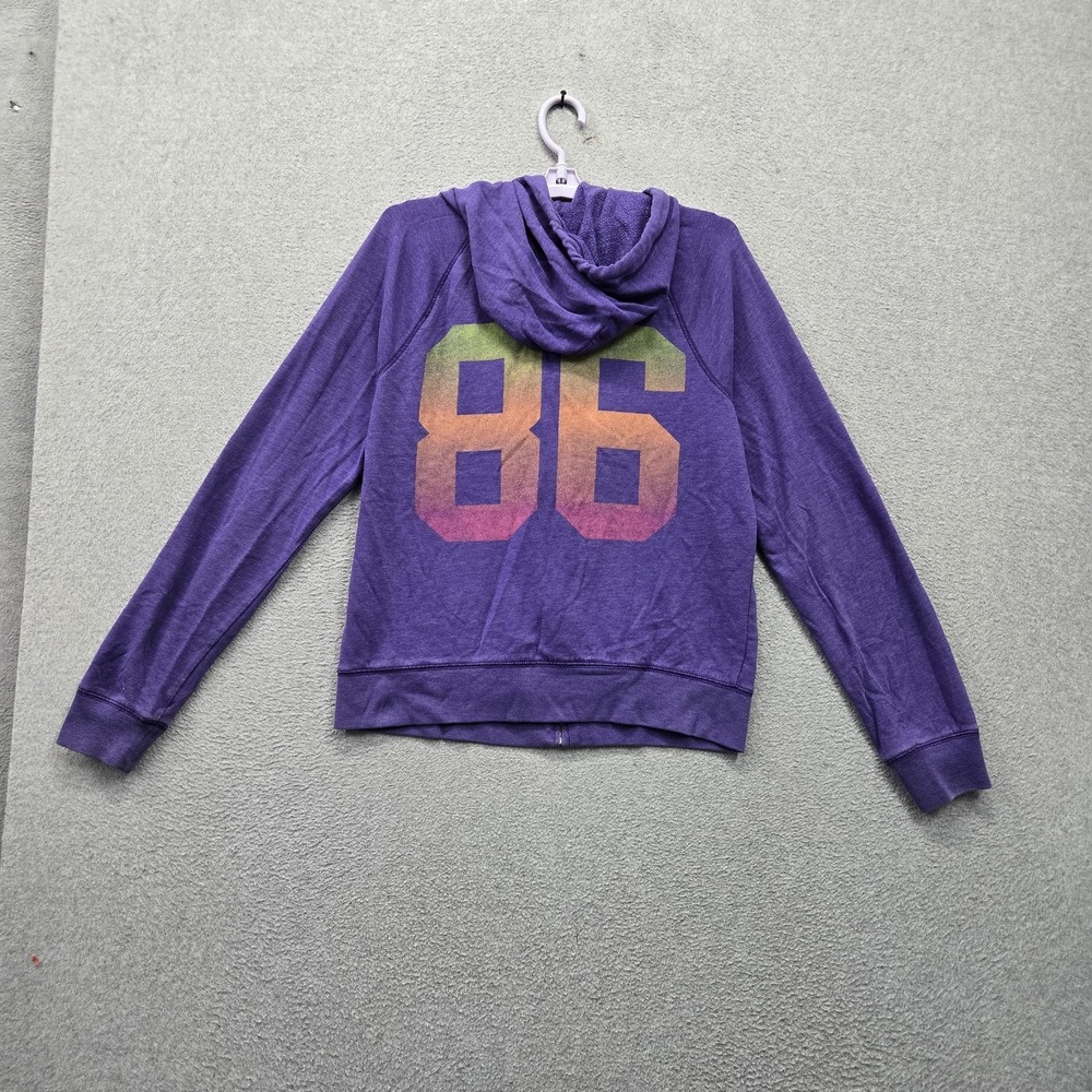 PINK Victoria's Secret Women Hoodie L Purple Logo 86 Graphic Activewear